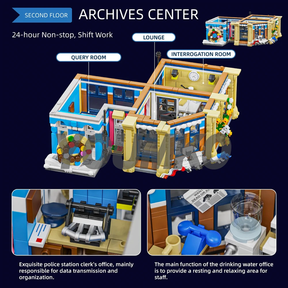 [Deal] [With Original Box] Studio MOC 20001 Corner Police Station Brick Town Europe Warehouse Express