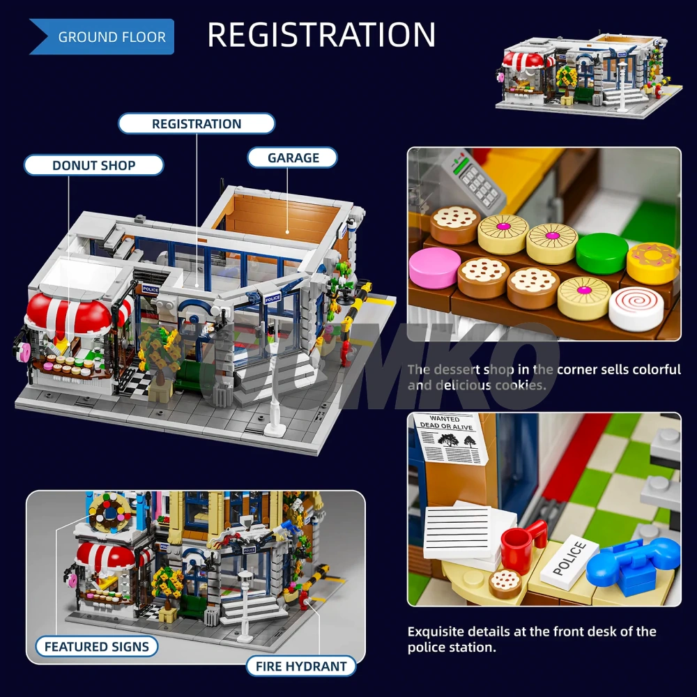 [Deal] [With Original Box] Studio MOC 20001 Corner Police Station Brick Town Europe Warehouse Express