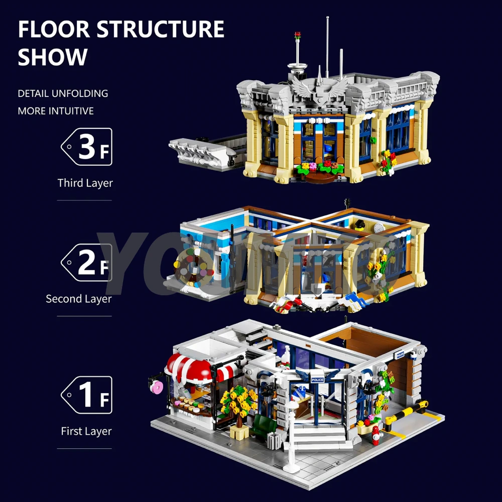 [Deal] [With Original Box] Studio MOC 20001 Corner Police Station Brick Town Europe Warehouse Express