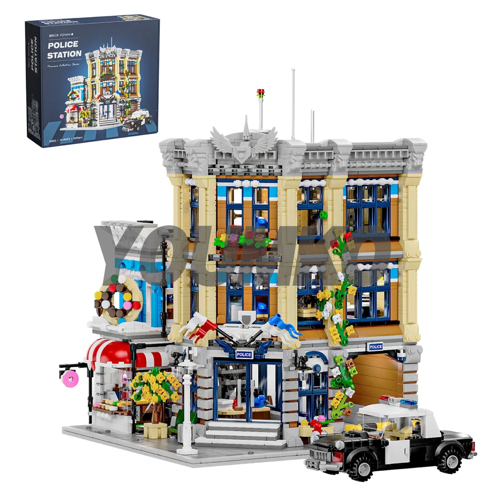 [Deal] [With Original Box] Studio MOC 20001 Corner Police Station Brick Town Europe Warehouse Express