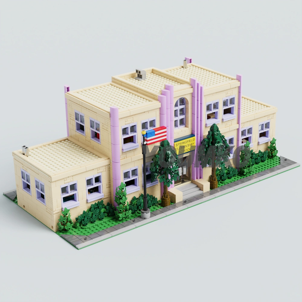 [Pre-Sale] [With Original Box] Studio MOC The Simpsons Springfield Elementary School Modular Europe Warehouse Express