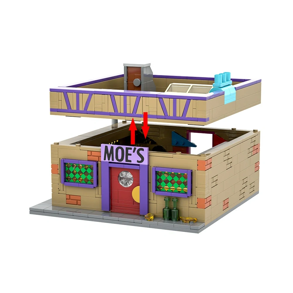 GoBricks MOC 152941 The Simpsons Modular Moe's Tavern