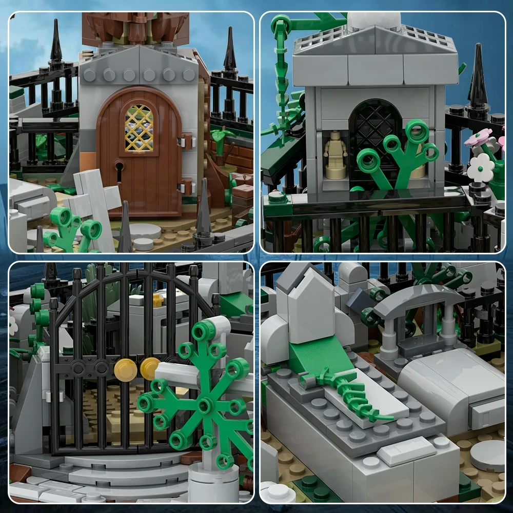 GoBricks MOC A1937 Module Graveyard And Concealed Side 70420 Units