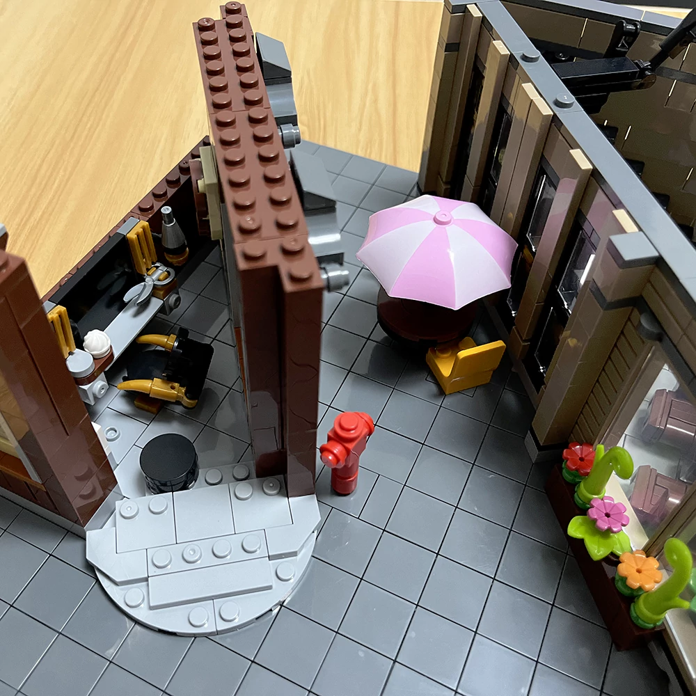 The interior of the Custom Flatiron Building barber Shop.