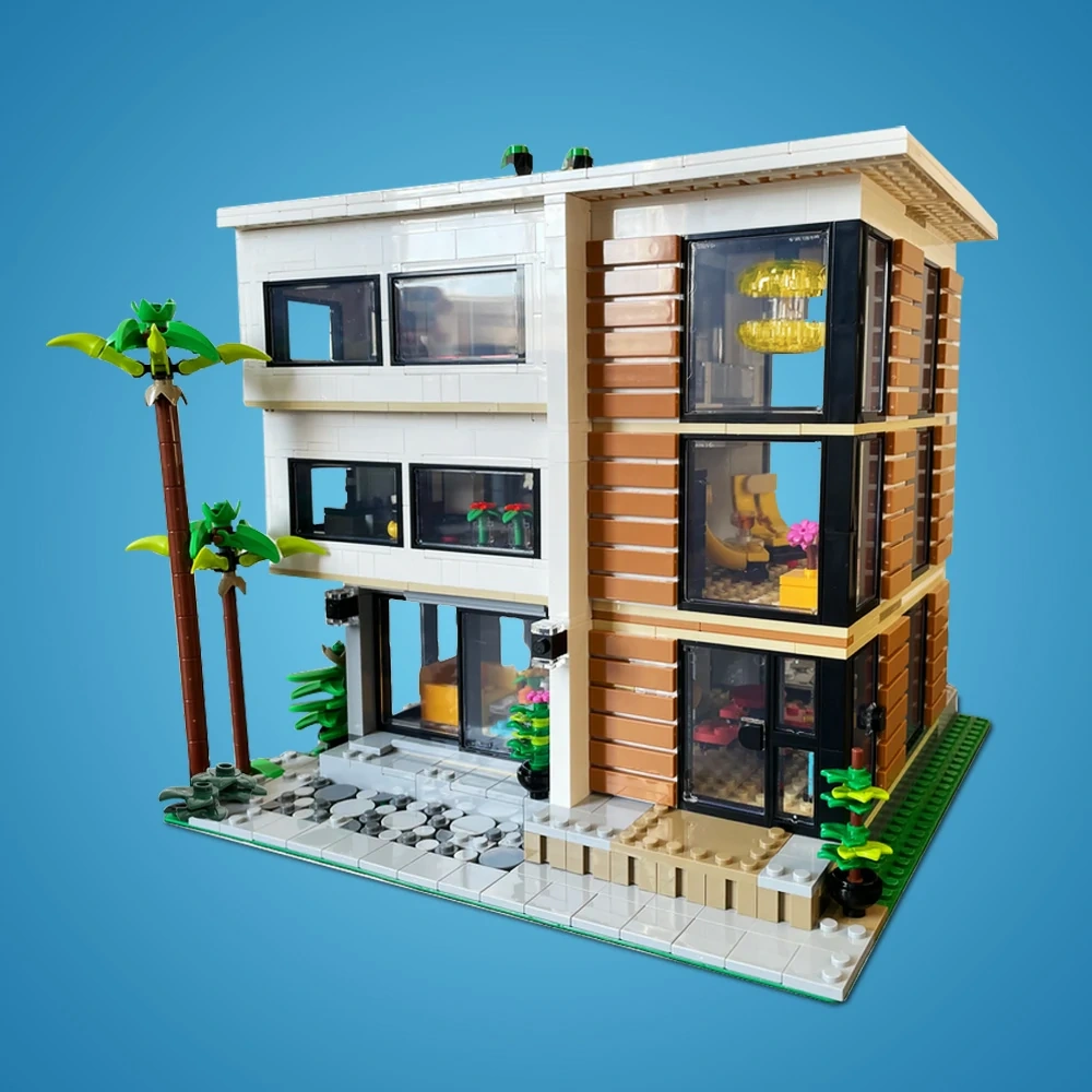 GoBricks MOC 187263 Modern House V2 Modular Alternate Build