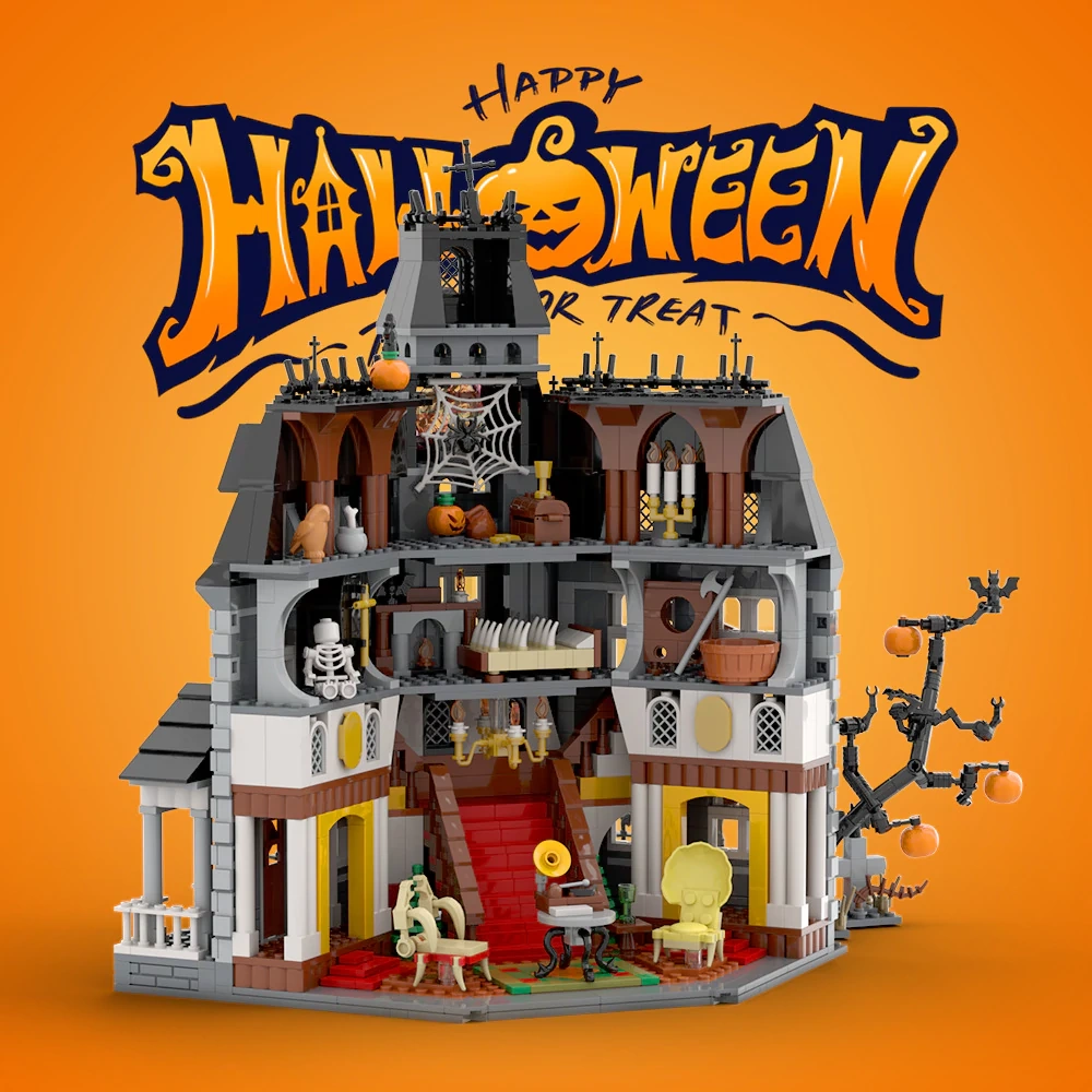 GoBricks MOC S0013 The Addams Family Halloween Haunted House