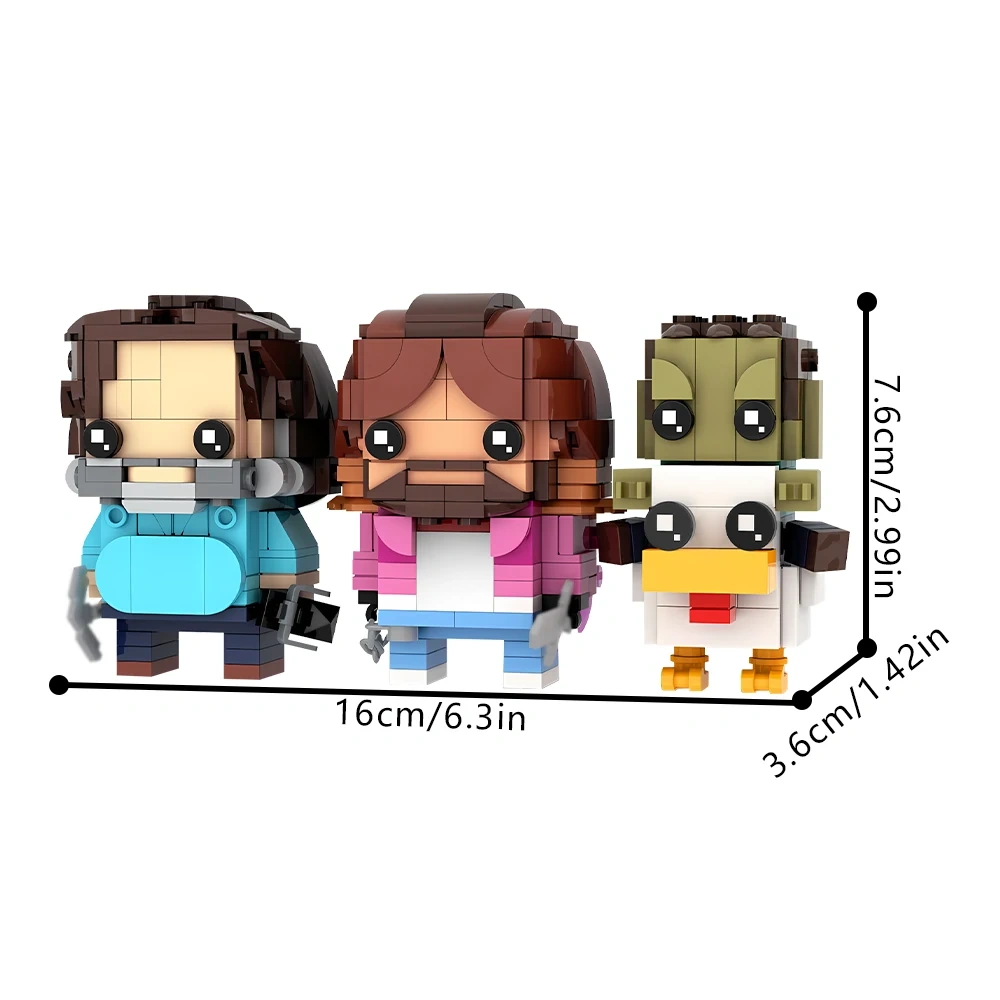 GoBricks MOC 217708 Steve Garrett Chicken Jockey Brickheadz A Mine Craft  Movie