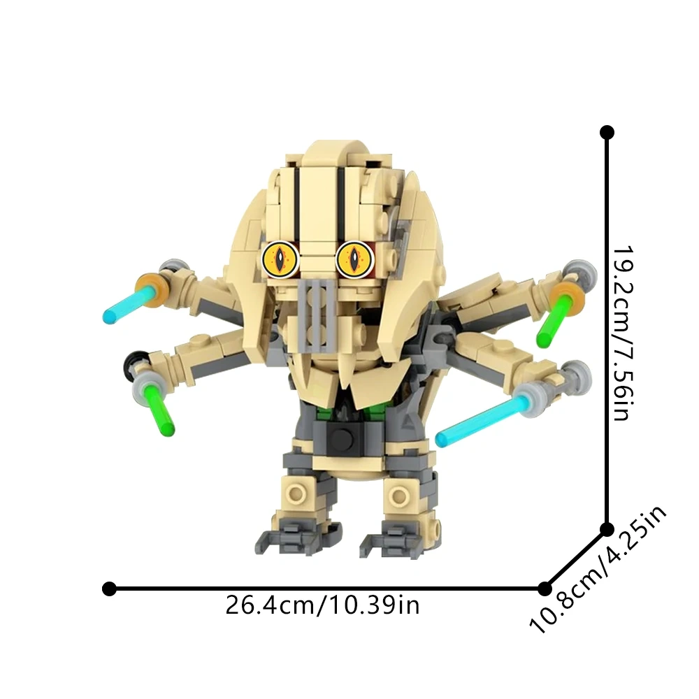GoBricks MOC 209227 General Grievous Brickheadz The Clone Wars