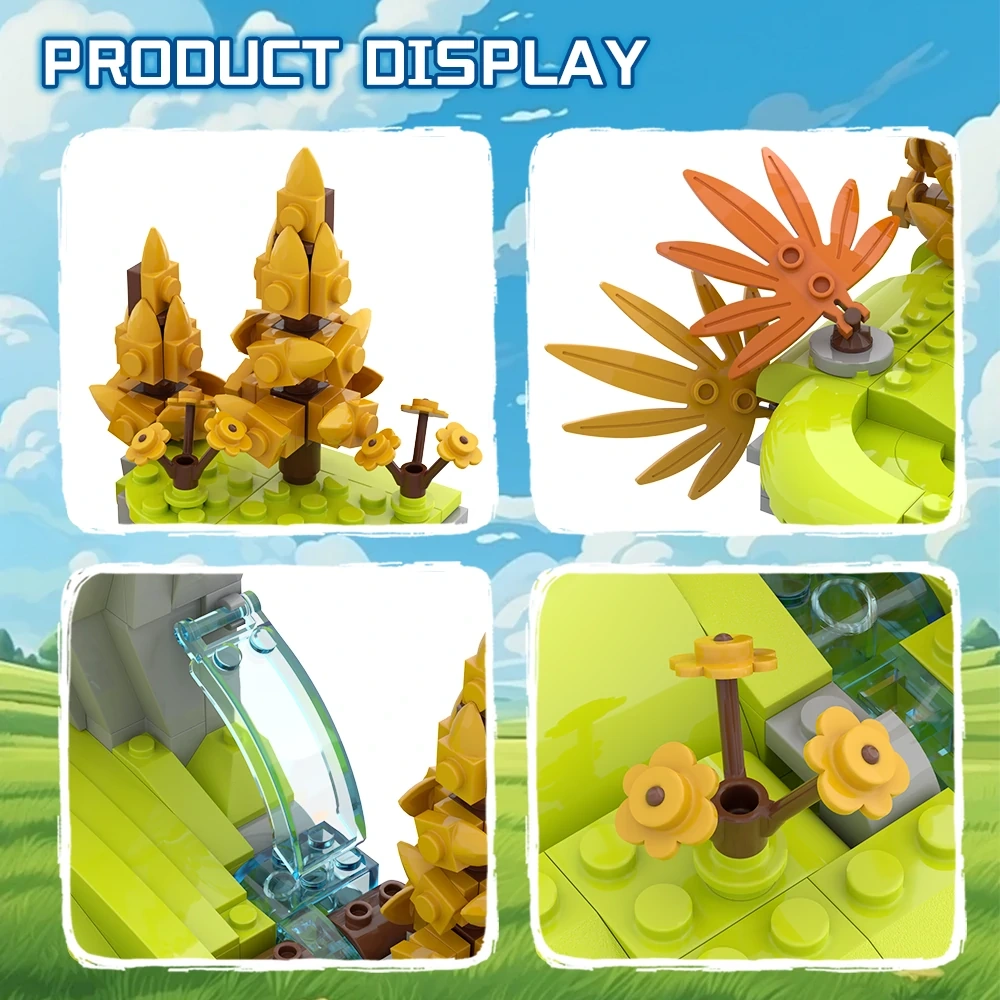 GoBricks MOC A2190 Calvin And Hobbes Tigger Grass Slide Package