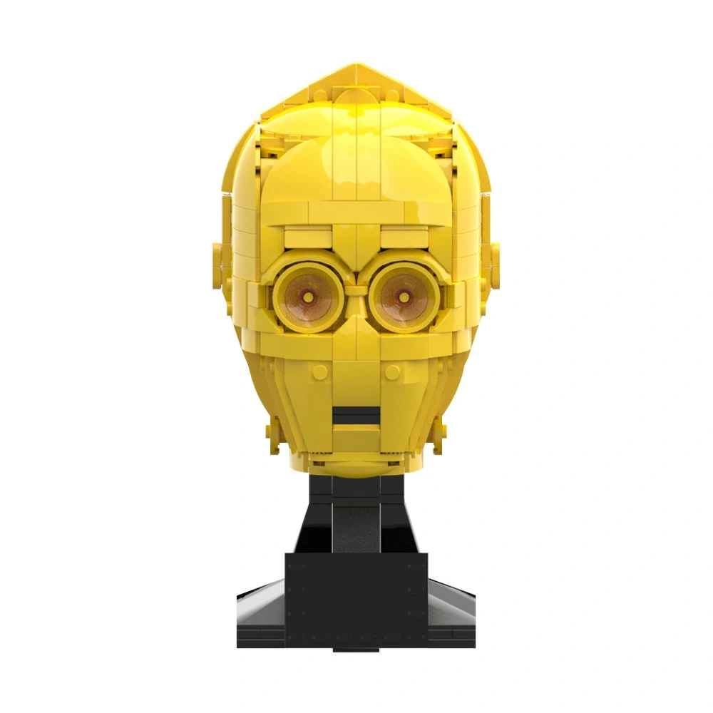 GoBricks MOC 141244 C-3PO Head Helmet Collection Style