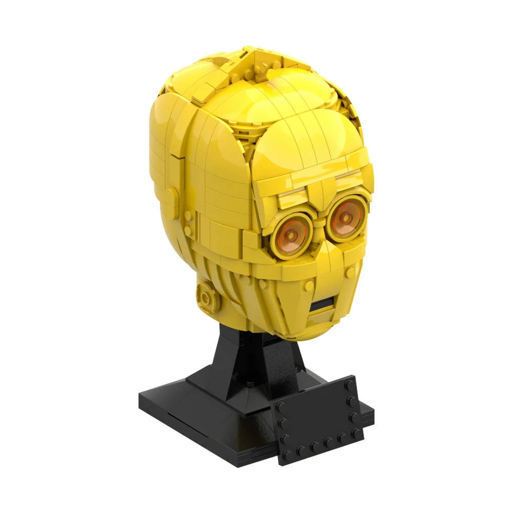 GoBricks MOC 141244 C-3PO Head Helmet Collection Style