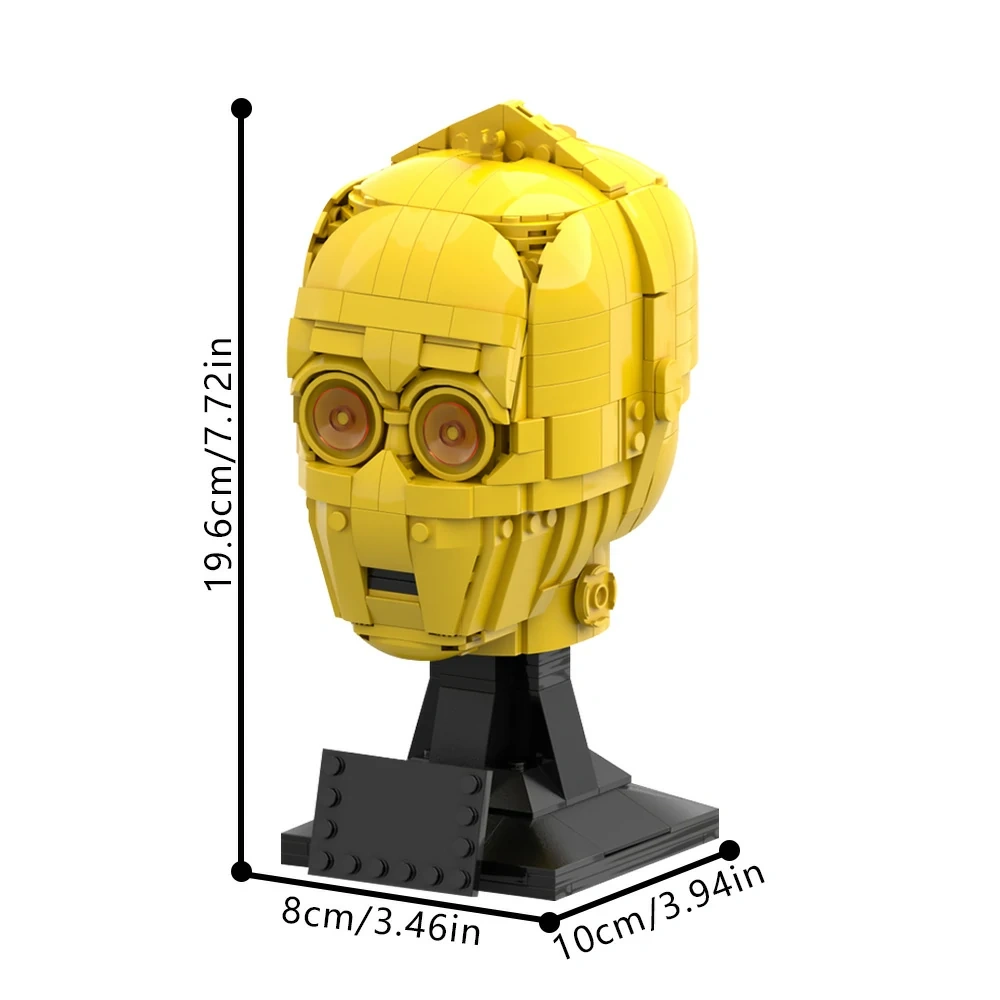GoBricks MOC 141244 C-3PO Head Helmet Collection Style