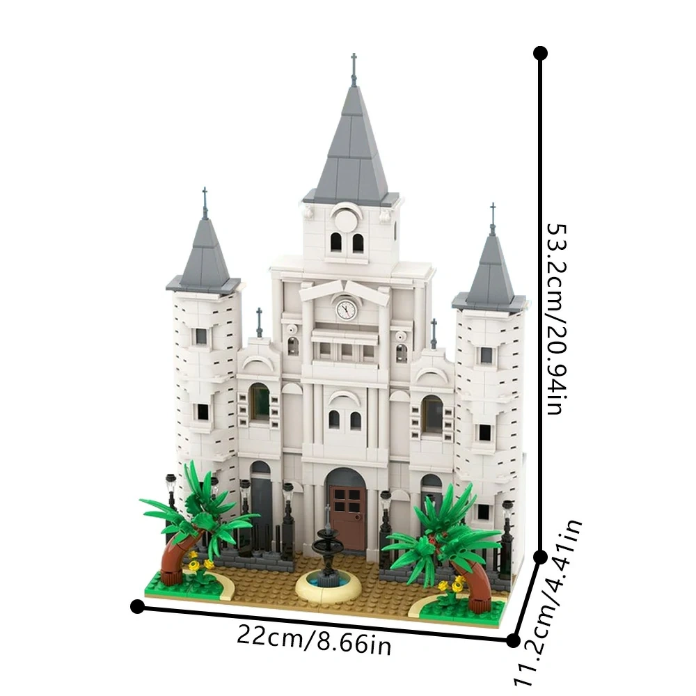 GoBricks MOC 212793 St. Louis Cathedral For River Steamboat 21356