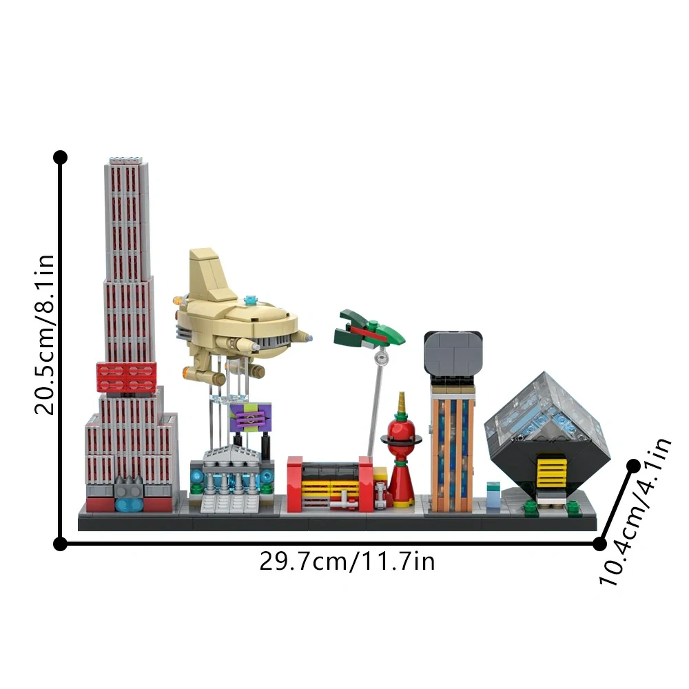 GoBricks MOC 85403 Futurama Aloa Mars Skyline