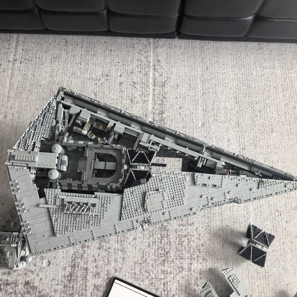 A detachable panel of the building block model of Imperial I-class Star Destroyer.