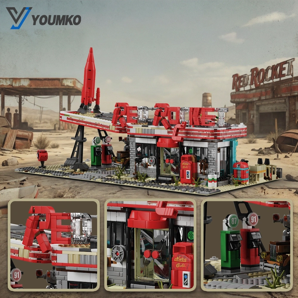 Youmko YM001 Red Rocket Modular Gas Station From Fallout