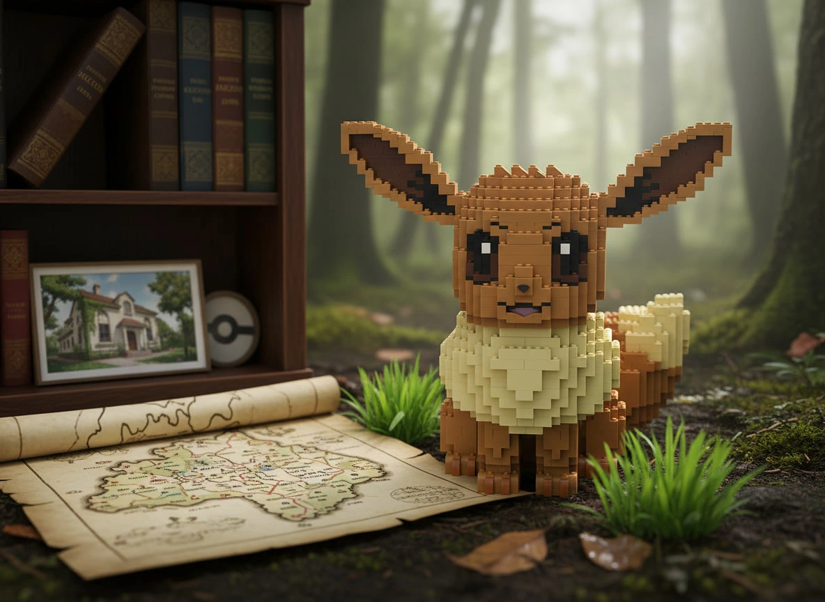 Mega Evolution! Youmko Presents the 36cm Giant Eevee Building Block Set