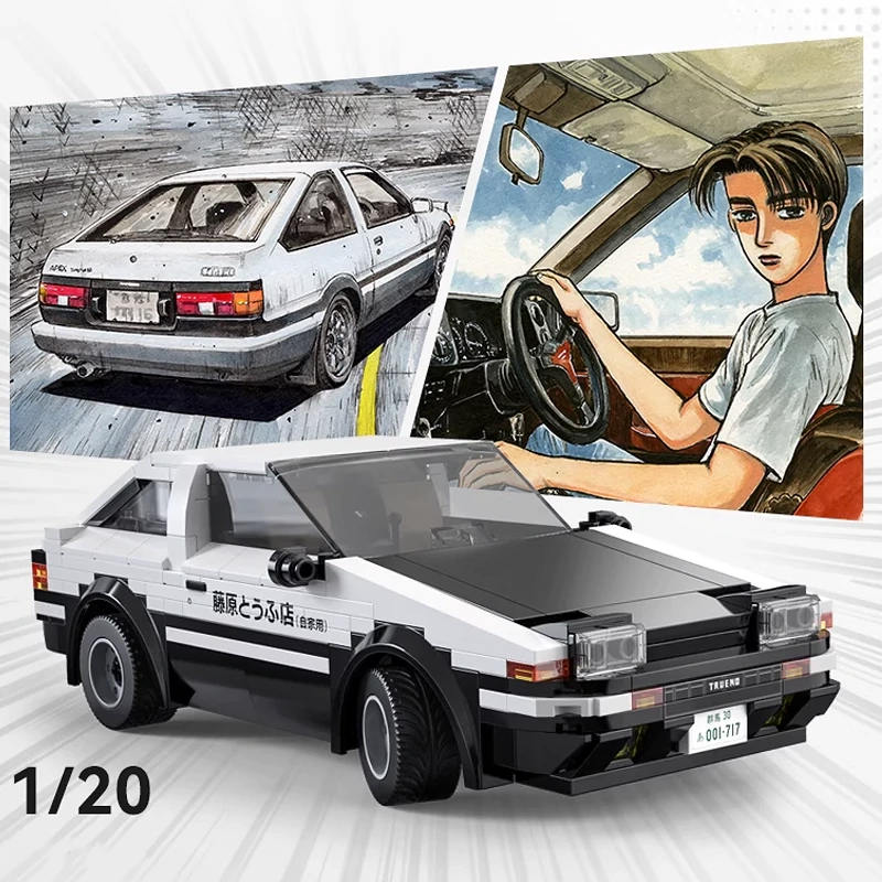 CaDA C51086 Initial D Toyota AE86 TRUENO 1:20 Racers