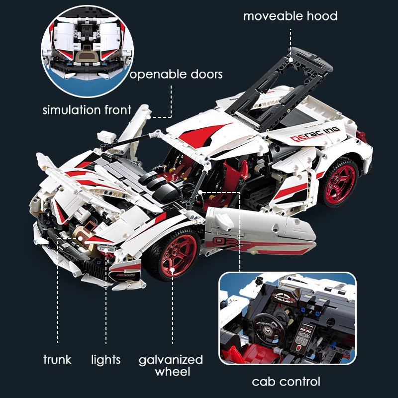 [With Motor] CaDA C61018 Lamborghini Huracan LP 610 Super-Car Technic