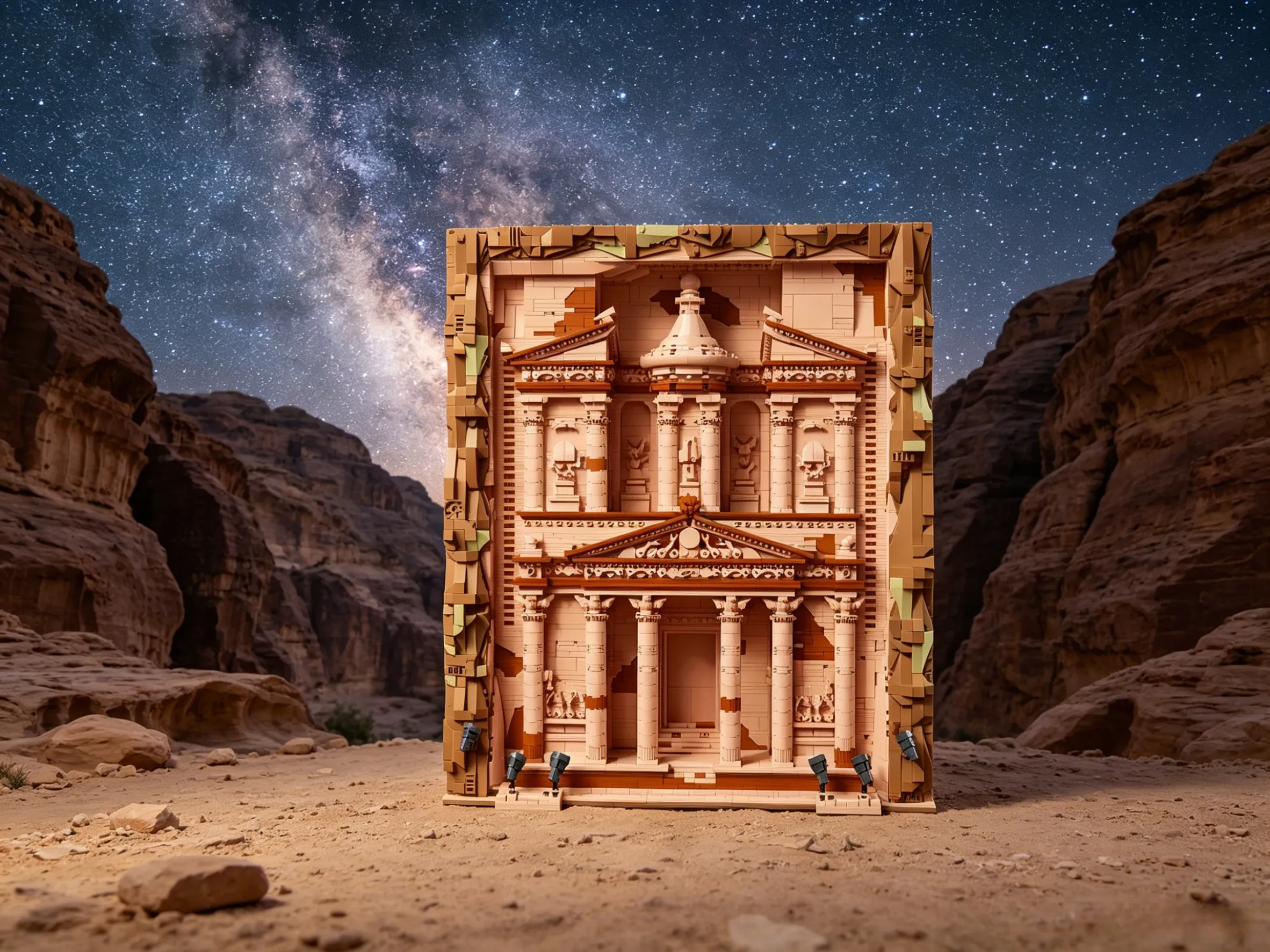 Timeless Ancient Wonder Reborn: Youmko Premium Petra Treasury Wall MOC