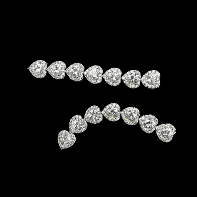 Heart Drop Earrings WIth Cubic Zirconia