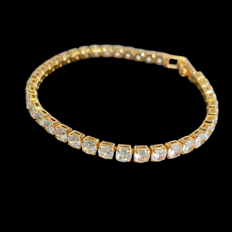 4MM Shining CZ Tennis Bracelet In 18K