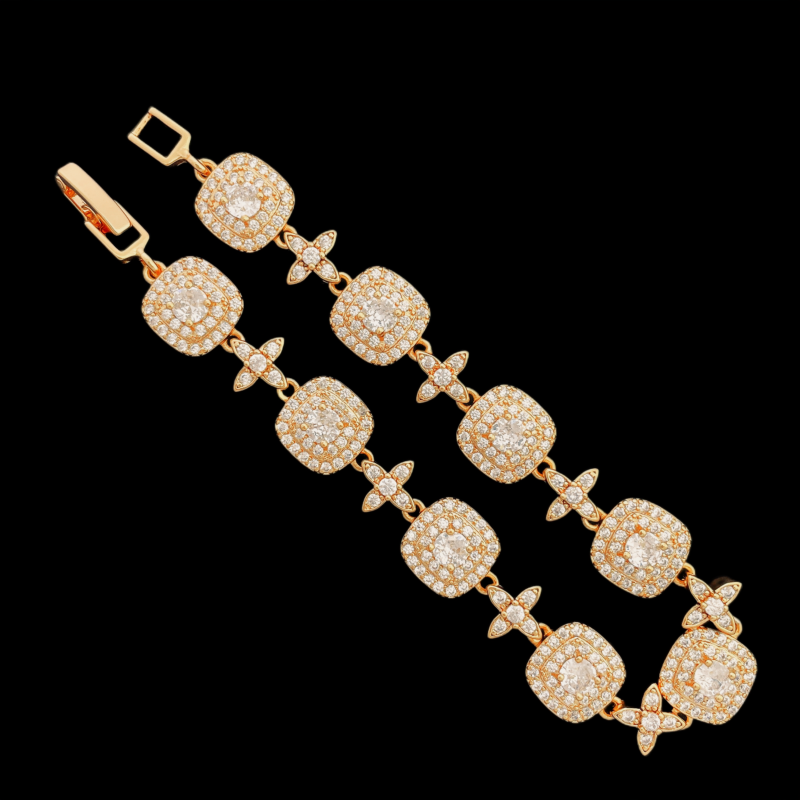 10MM CZ Cuban Bracelet In 18K - One Size 7 1/2 inch