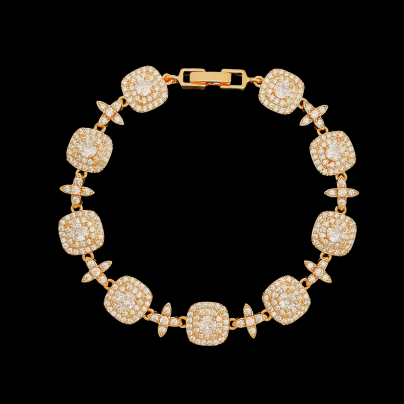 10MM CZ Cuban Bracelet In 18K - One Size 7 1/2 inch