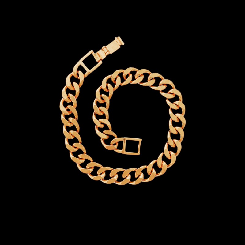 8MM Cuban Bracelet In 24K -  8''