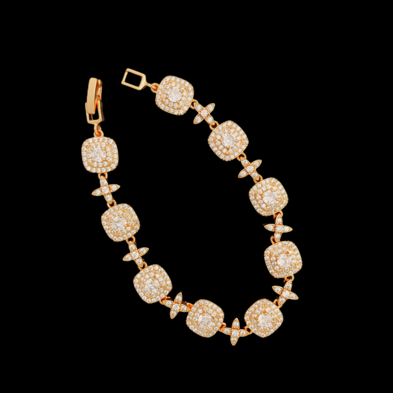 10MM CZ Cuban Bracelet In 18K - One Size 7 1/2 inch