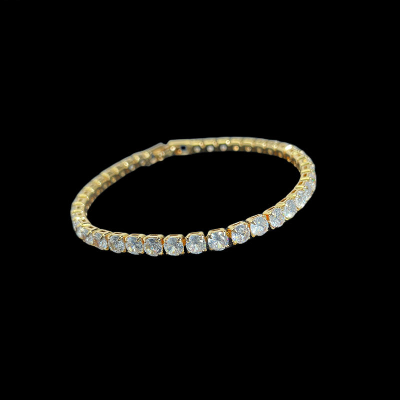 4MM Shining CZ Tennis Bracelet In 18K