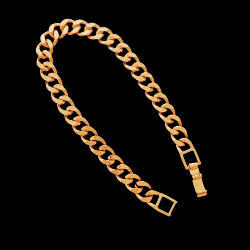 8MM Cuban Bracelet In 24K -  8''