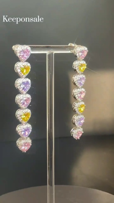 Heart Cut Cubic Zirconia Drop Earrings