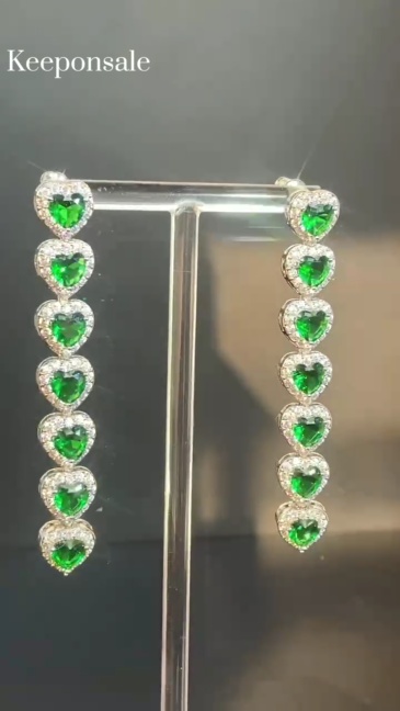 Heart Cut Cubic Zirconia Drop Earrings