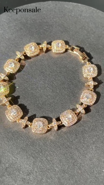 10MM CZ Cuban Bracelet In 18K - 7.5 Inch