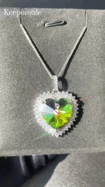 Sparkling Goddess Heart Necklace