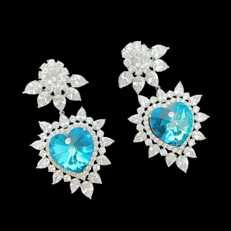 Goddess Heart Sparkling Jewelry Set Choker & Earrings