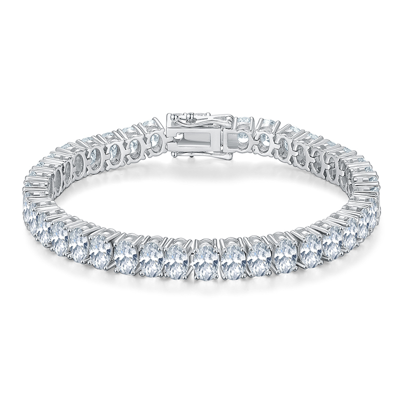 Oval Cut 0.5CT Moissanite Tennis Bracelet In Sterling Silver