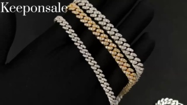 8MM Cuban Bracelet/Chain Moissanite In Sterling Silver