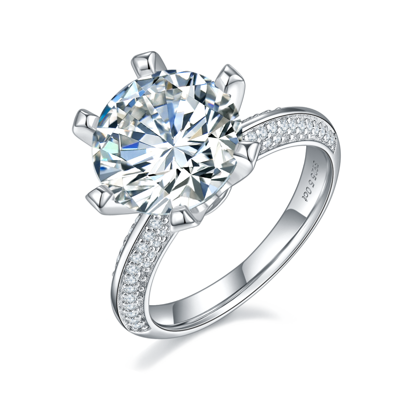 Moissanite Ring In Sterling Silver