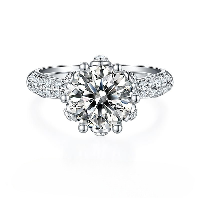 Moissanite Ring In Sterling Silver