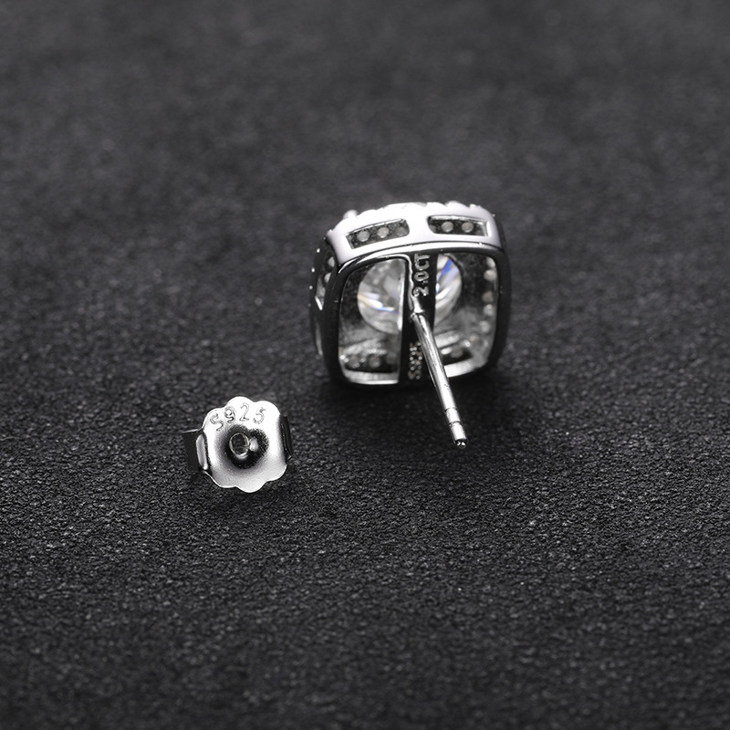 0.5CT/1CT/2CT Stud Earrings Moissanite In Sterling Silver