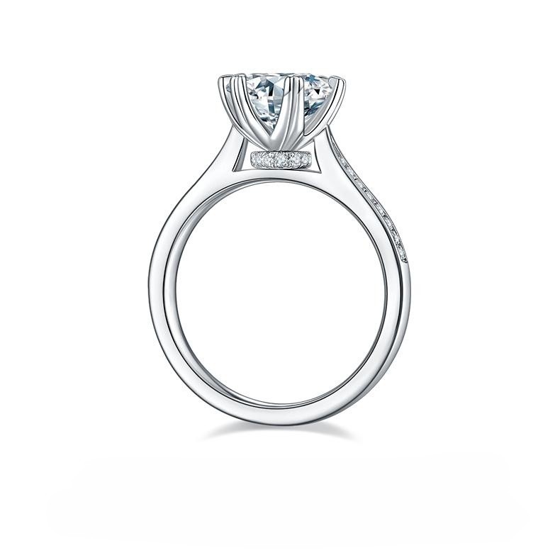 2CT Moissanite Ring In Sterling Silver