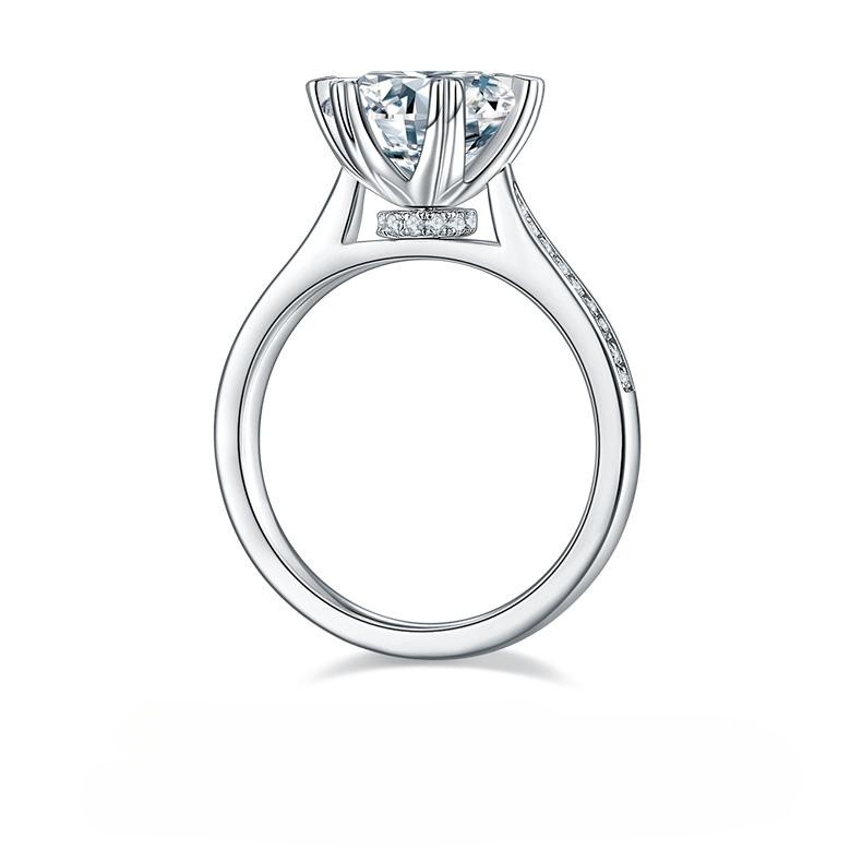 3CT Moissanite Ring In Sterling Silver