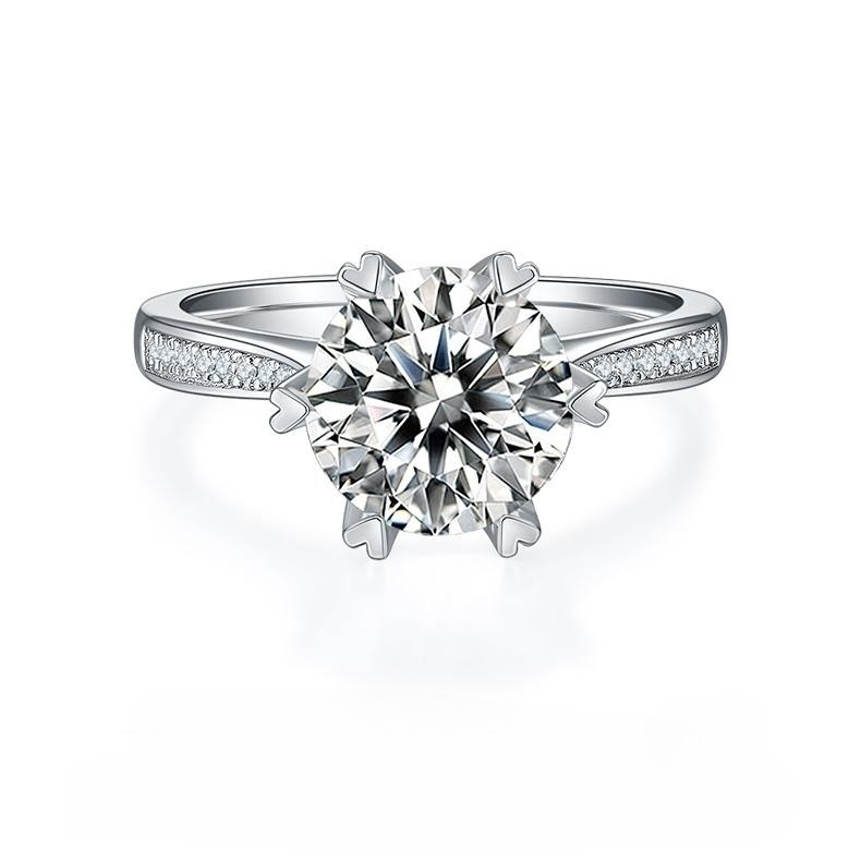 3CT Moissanite Ring In Sterling Silver