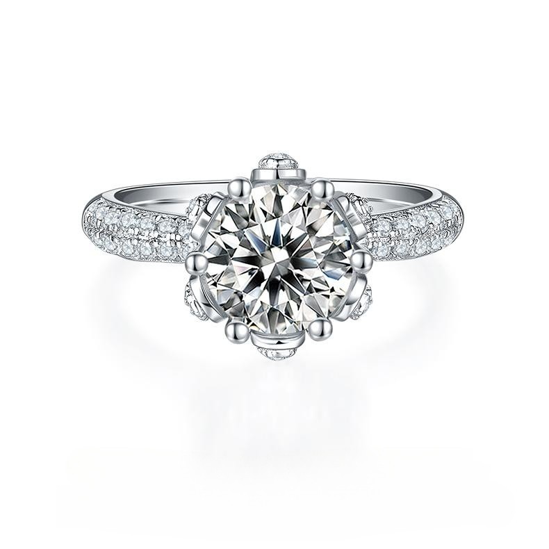 Moissanite Ring In Sterling Silver