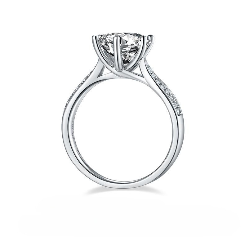 3CT Moissanite Ring In Sterling Silver