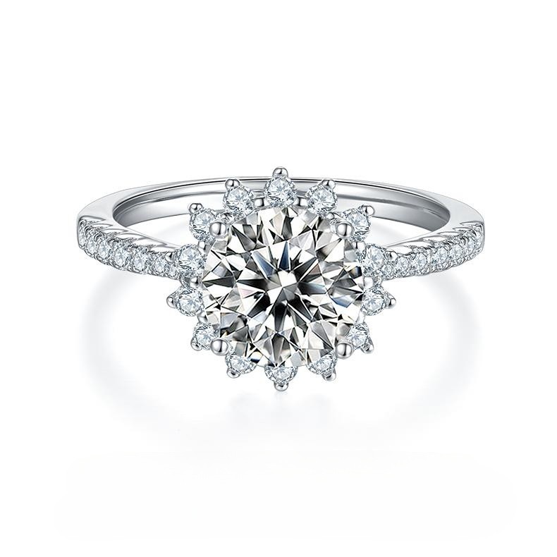 2CT Moissanite Ring In Sterling Silver