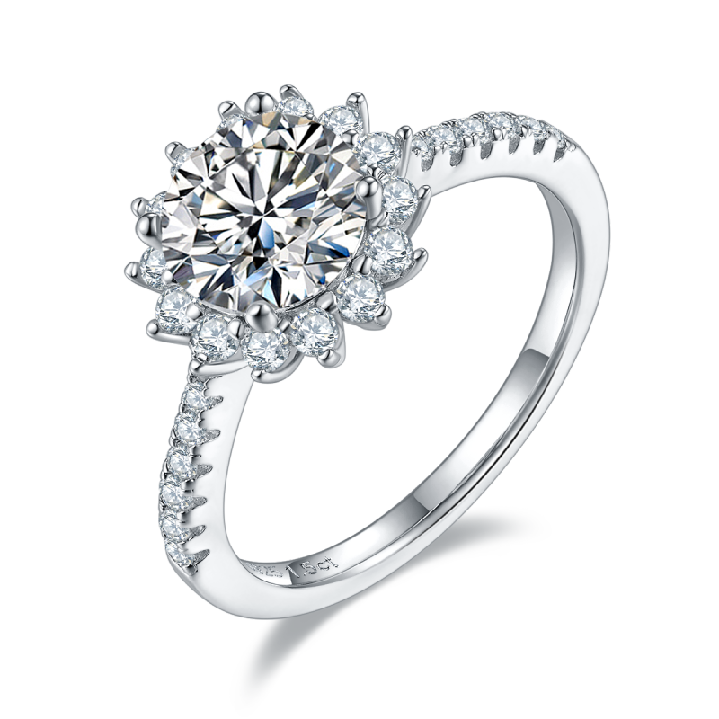 1.5CT Moissanite Ring In Sterling Silver