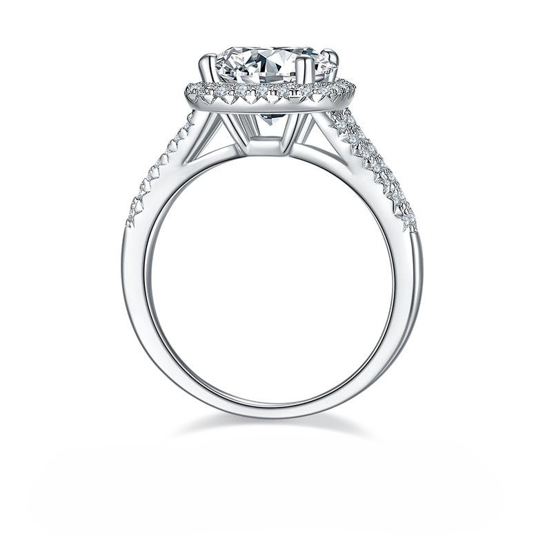 3CT Moissanite Ring In Sterling Silver